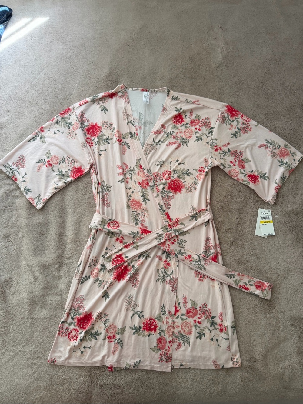Flora Nikrooz Blush Pink Floral Wrap Robe